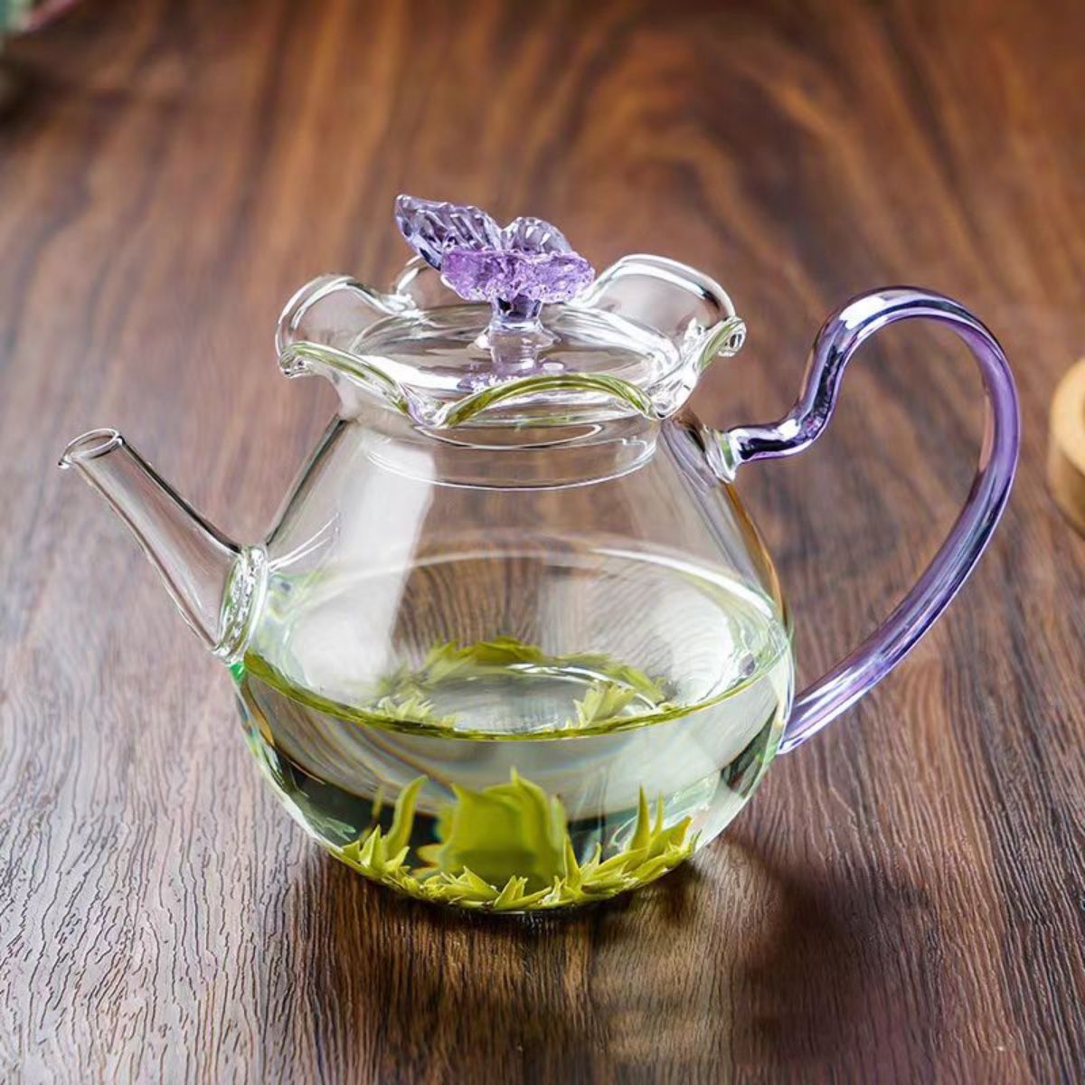 High-Temperature Heat-Resistant Butterfly Glass Kettle with Infuser – 450ml - Image 6