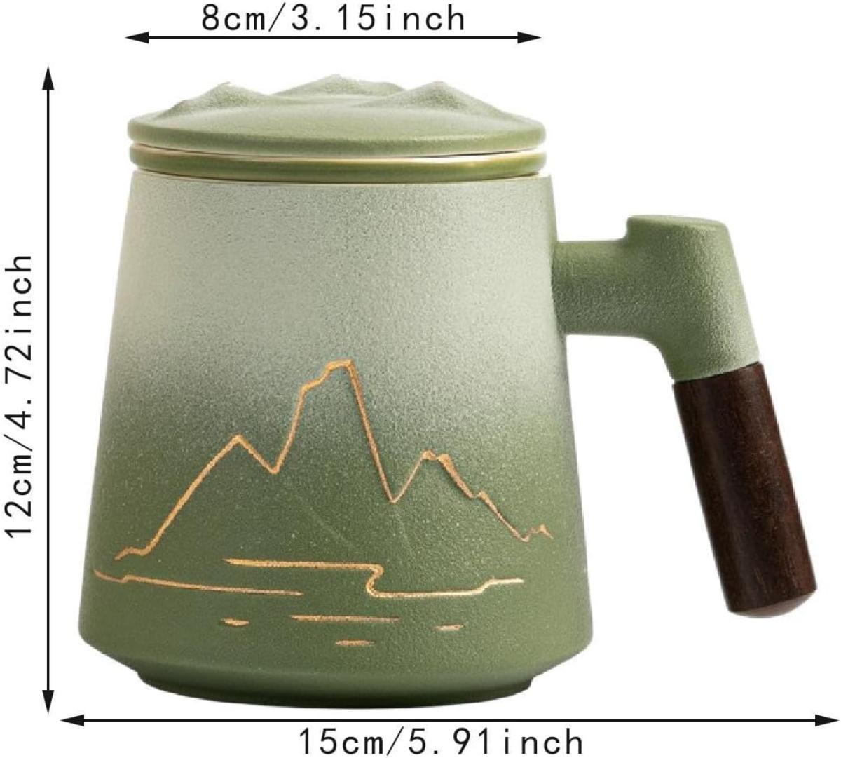 Porcelain Tea Infuser Mug with Lid and Filter – Thousand Miles Landscape Design - Image 6