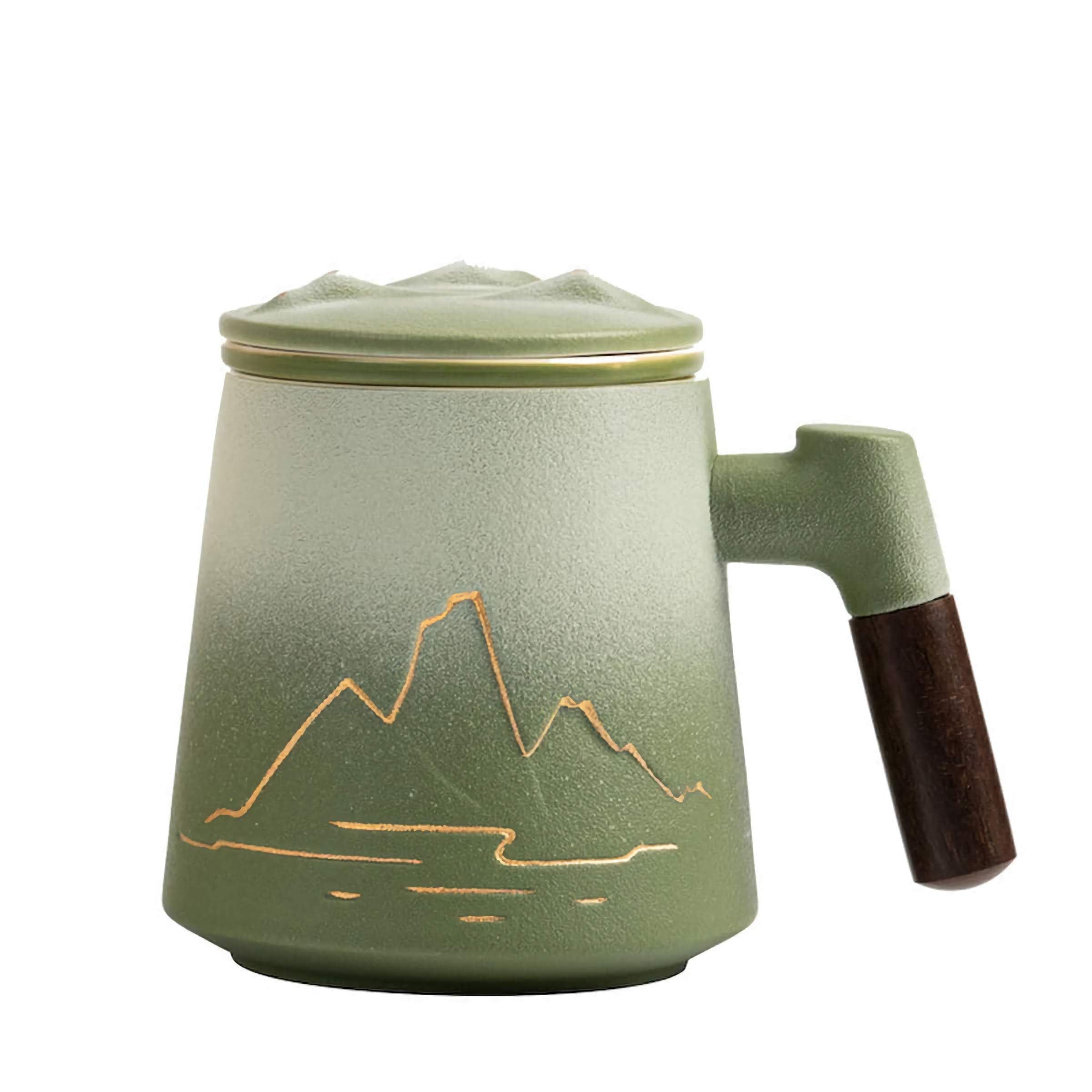 Porcelain Tea Infuser Mug with Lid and Filter – Thousand Miles Landscape Design