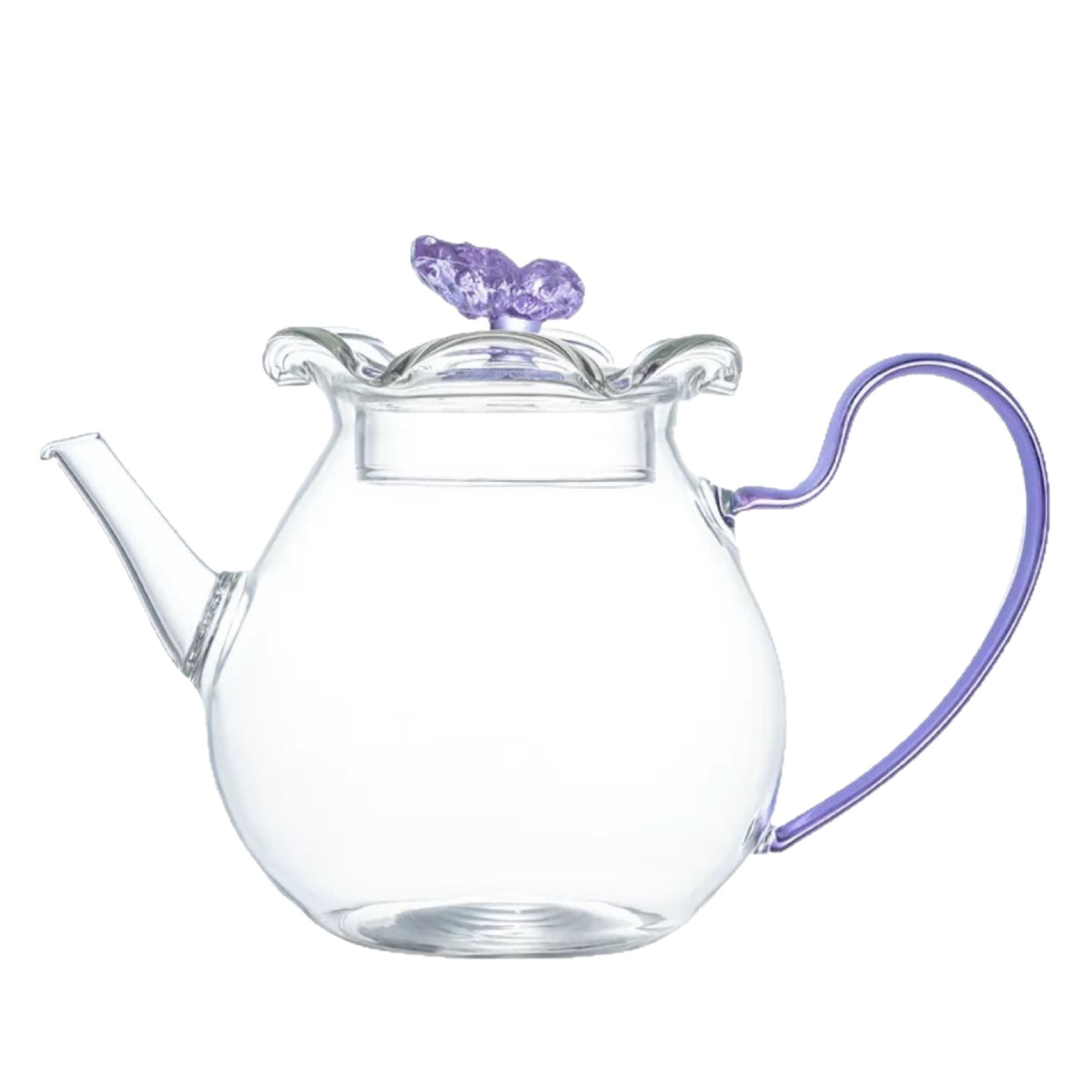 High-Temperature Heat-Resistant Butterfly Glass Kettle with Infuser – 450ml