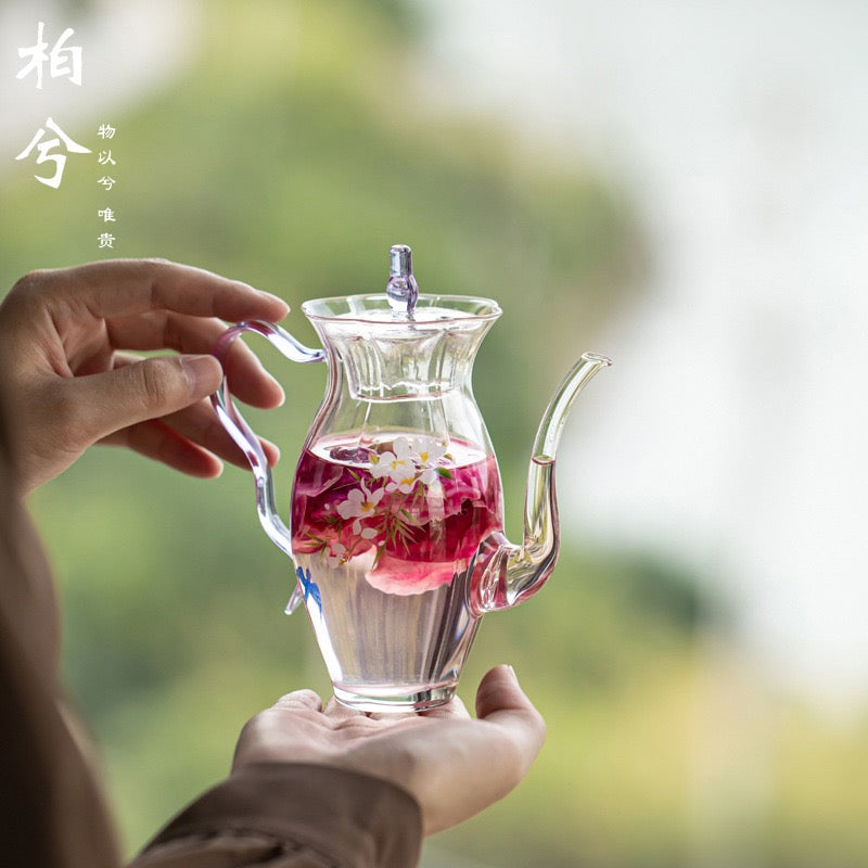 Elegant Glass Tea Set for One – 260ml Teapot with Cup & Tray | Modern Minimal Tea Set - Image 4