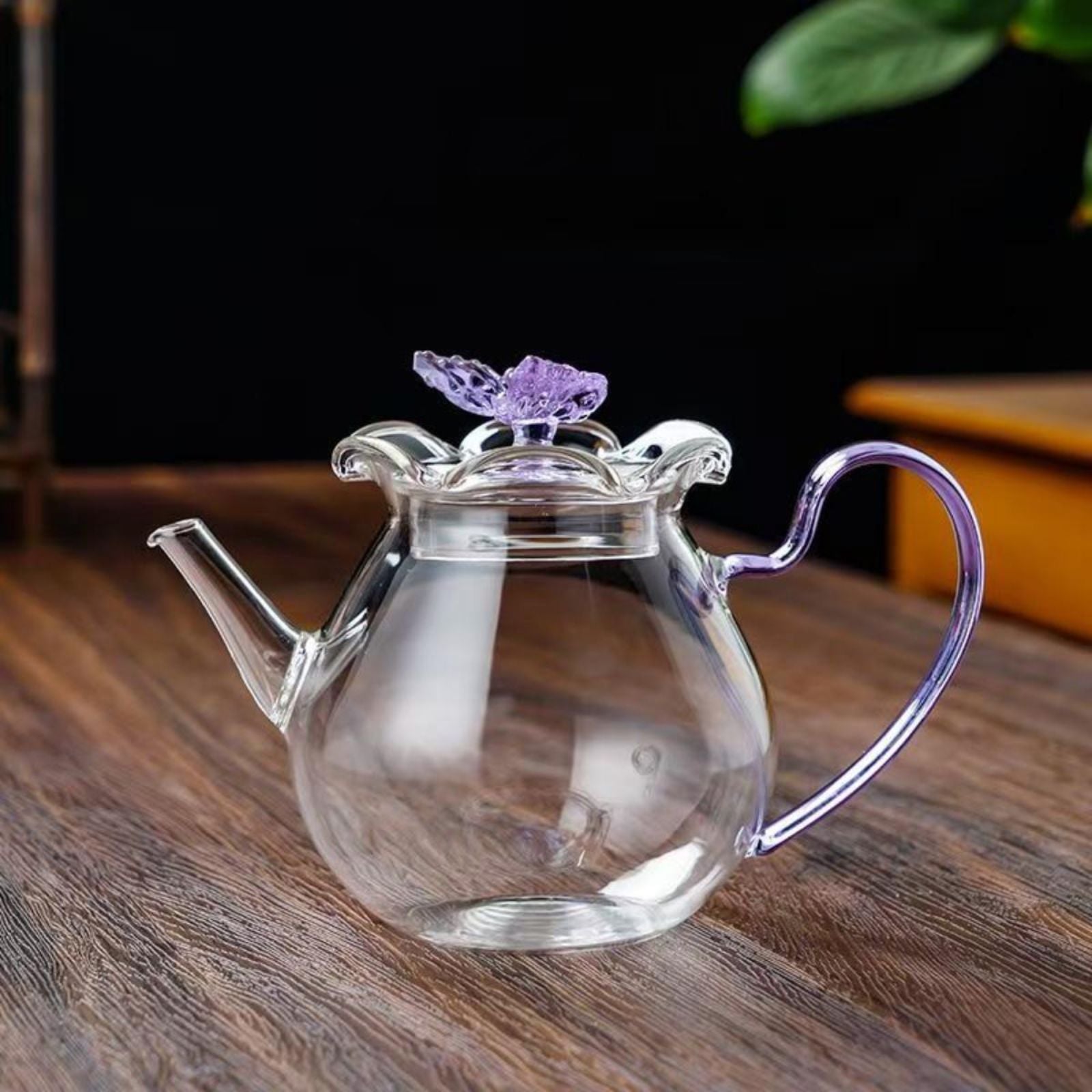 High-Temperature Heat-Resistant Butterfly Glass Kettle with Infuser – 450ml - Image 2