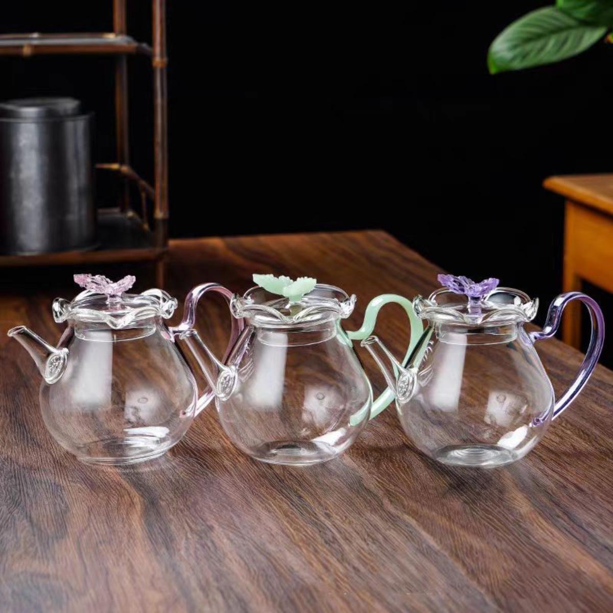 High-Temperature Heat-Resistant Butterfly Glass Kettle with Infuser – 450ml - Image 7