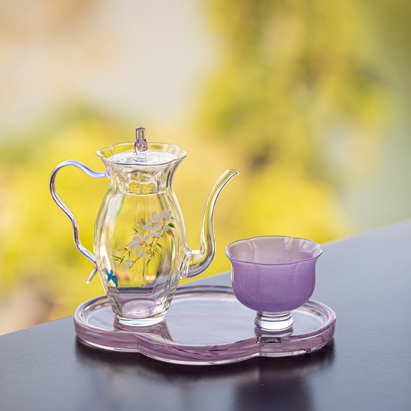 Elegant Glass Tea Set for One – 260ml Teapot with Cup & Tray | Modern Minimal Tea Set - Image 6