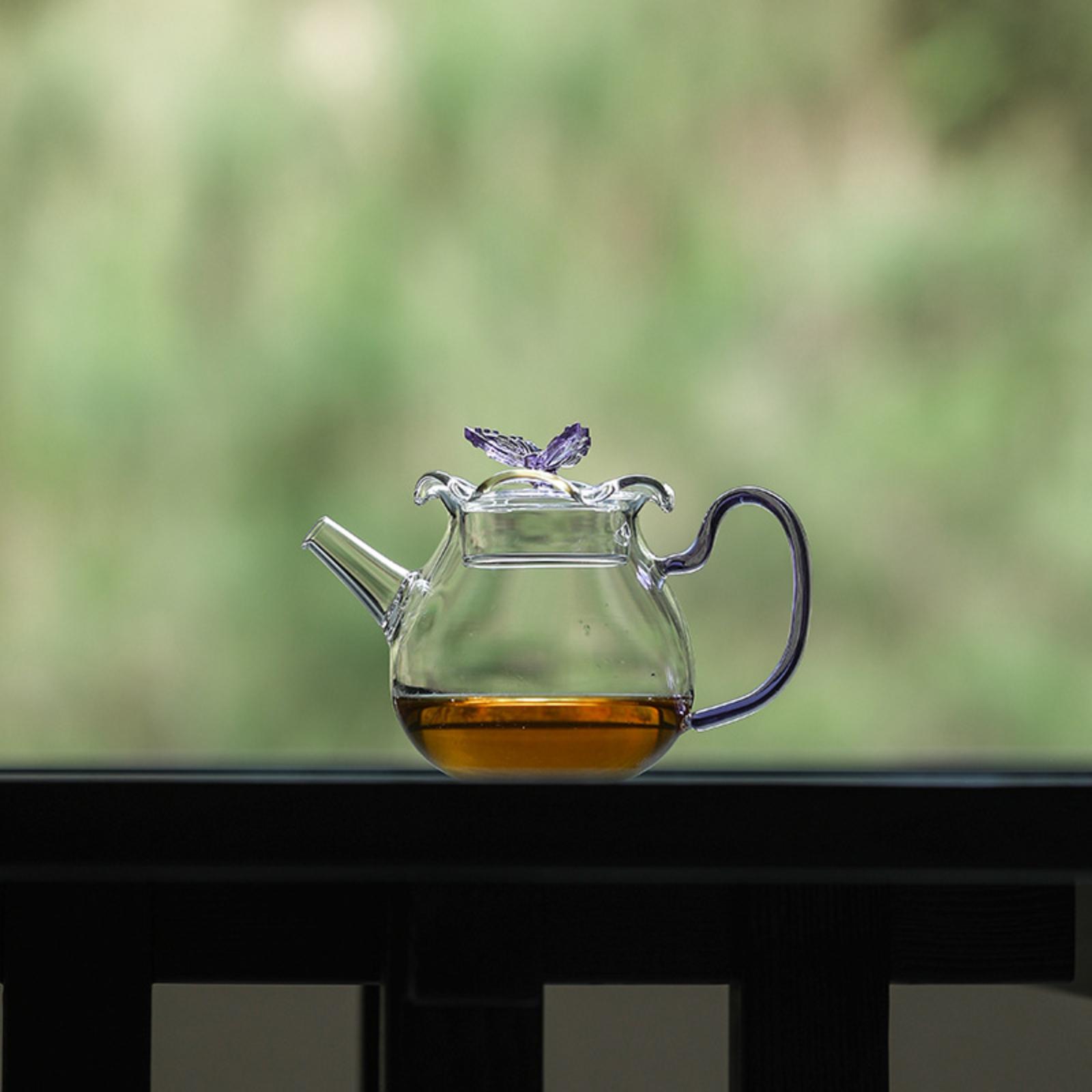 High-Temperature Heat-Resistant Butterfly Glass Kettle with Infuser – 450ml - Image 10