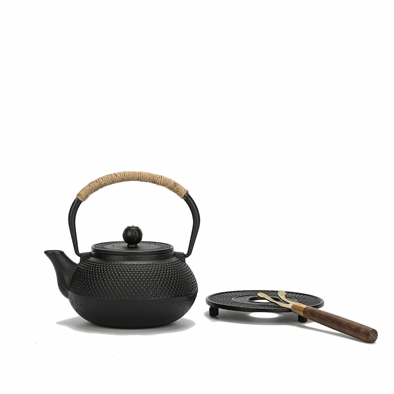 Black Cast Iron Tea Set – 900ml Teapot with Trivet, 4 Cups, Infuser & Gift Box - Image 5