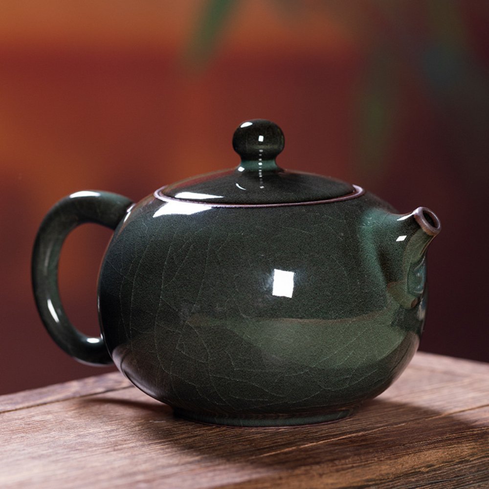 Longquan Celadon Iron-Core Cracked-Glaze Xishi Teapot Gift Box, 10 fl oz (300ML) - Image 2