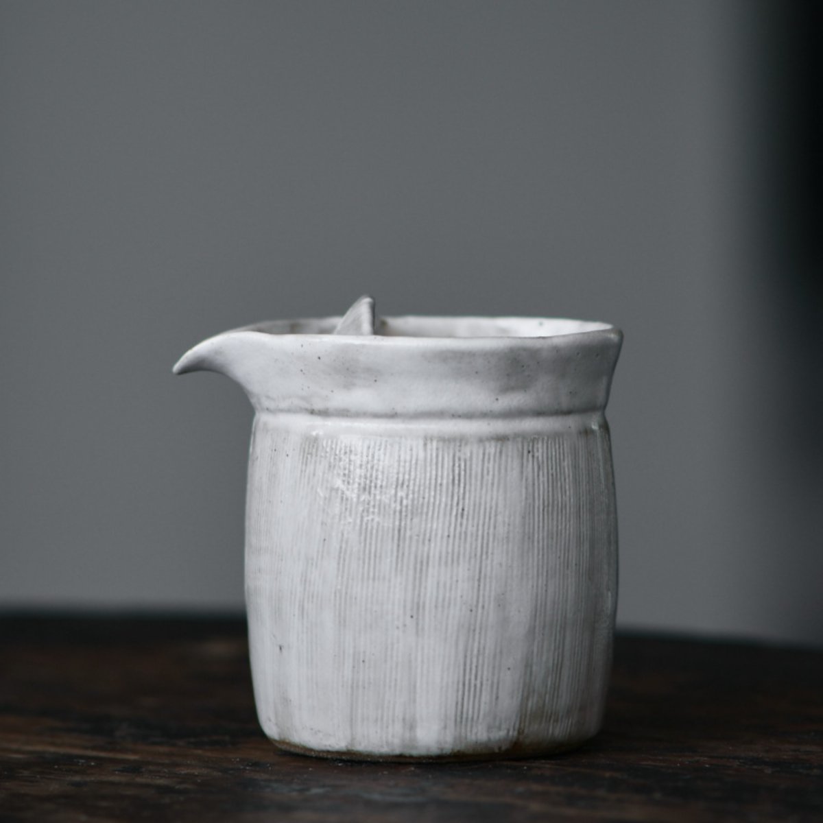 Japanese-Style Rustic Ceramic Fairness Cup with Filter | Handmade Tea Pitcher - Image 3
