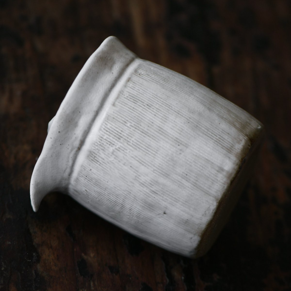 Japanese-Style Rustic Ceramic Fairness Cup with Filter | Handmade Tea Pitcher - Image 4