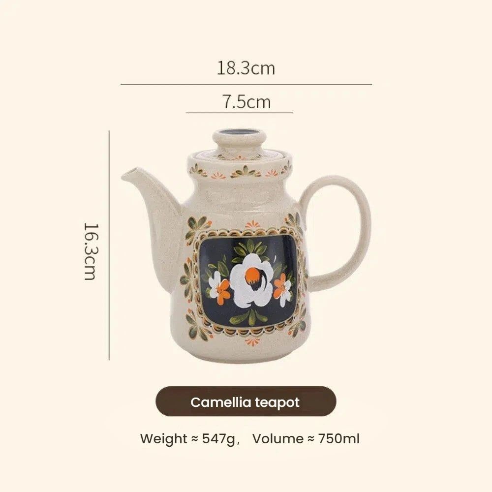 French Vintage Camellia Tea Set Gift Box – Porcelain Teapot & Cups for Two, Elegant Afternoon Tea - Image 8
