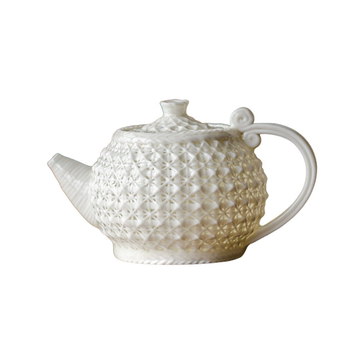 Handmade White Porcelain Woven Teapot 160ml - Image 5