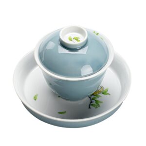 Celadon Hand-Painted Porcelain Gaiwan Tea Set 5 oz