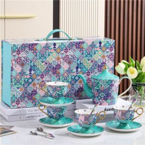 Luxury Bone China Afternoon Tea Set with High Footed Cups & Gift Box